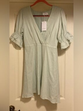 Girl And The Sun Amina Mini Dress Dusty Blue